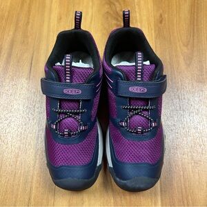 KEEN Kids Waterproof Trail Sneakers Purple Navy Hook Loop Comfort Outdoor Shoes
